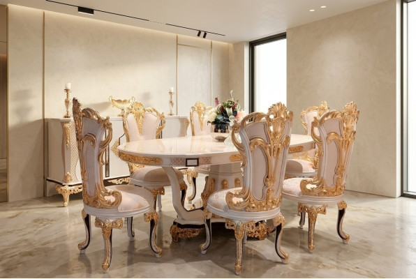 Tavolo da pranzo di lusso in legno per sala da pranzo tavoli da pranzo sala da pranzo in stile barocco mobili da pranzo nuovi