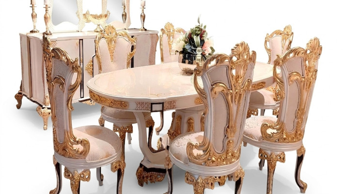 Tavolo da pranzo di lusso in legno per sala da pranzo tavoli da pranzo sala da pranzo in stile barocco mobili da pranzo nuovi