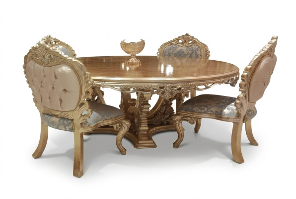 5 pezzi classico set da pranzo con tavolo rotondo e sedie