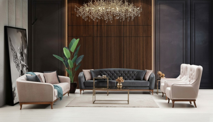 Sofà set sofà di lusso divano set di divani poltrona 4+3+1 posti moderno 3 pezzi set di design