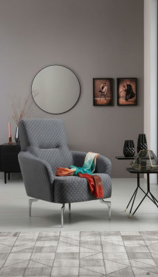 Poltrona monoposto di lusso 1 posto sedile imbottito design tessuto seduta moderna