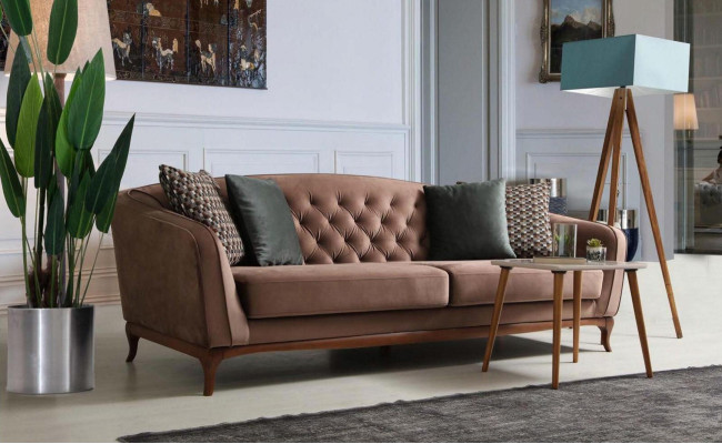 Set di divani Divano di lusso 4 + 1 gruppo di sedute in tessuto design mobili per il soggiorno  Set di divani Lussuoso divano 4 + 1 gruppo di sedute in tessuto design mobili per il soggiorno