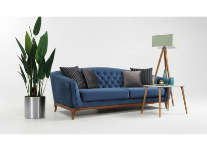 Divano di lusso design a tre posti Moderno divano blu Mobili imbottiti Loft Nuovo