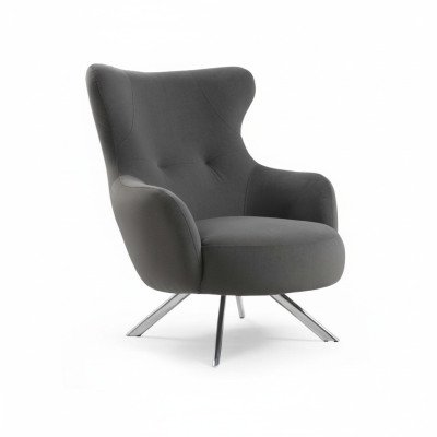 Poltrona poltrona orecchie lusso monoposto imbottita seduta design tessuto moderno