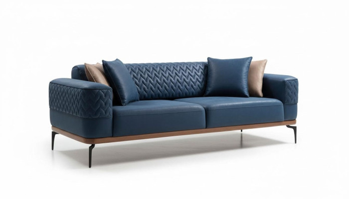 Design divano a tre posti moderno blu Deluxe divano mobile imbottito loft nuovo