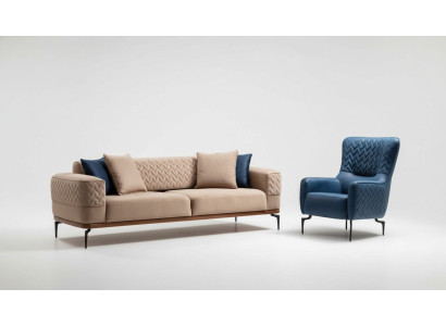 Set di divani in tessuto di lusso divano Gruppo design moderno 3 + 1 poltrone a 1 posto