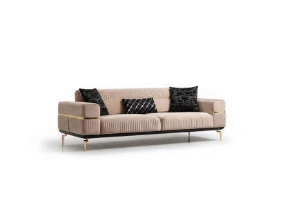 Divano di lusso design a tre posti Moderno divano beige Arredamento per il loft Nuovo