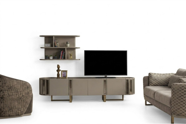 Mobile porta TV con set di mensole e stand TV, credenza, mobiletto per il soggiorno