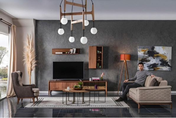 Lussuoso set di divani Set di divani Divani Poltrona 3+1 posti Tessuto Design moderno Nuovo