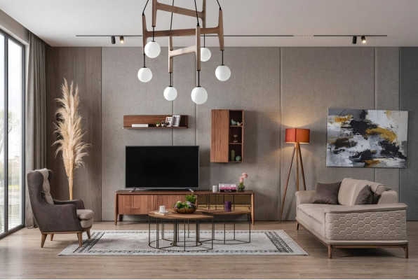 Lussuoso set di divani Set di divani Divani Poltrona 3+1 posti Tessuto Design moderno Nuovo