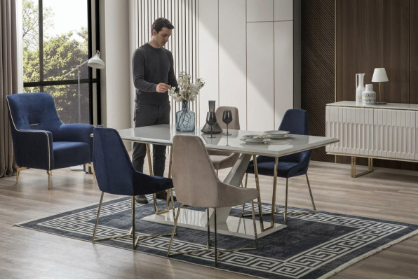 Tavolo da pranzo, tavolo da pranzo, angolo cottura, tavolo, tavoli, sala da pranzo di lusso, design moderno di sala da pranzo