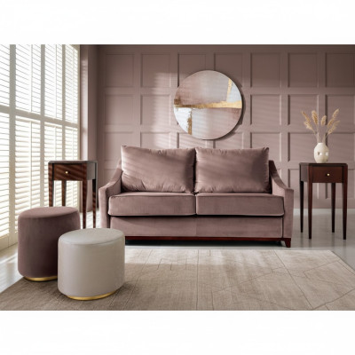 Set soggiorno divano poltrona tavolino pouf divani mobili tessili 3 pezzi.
