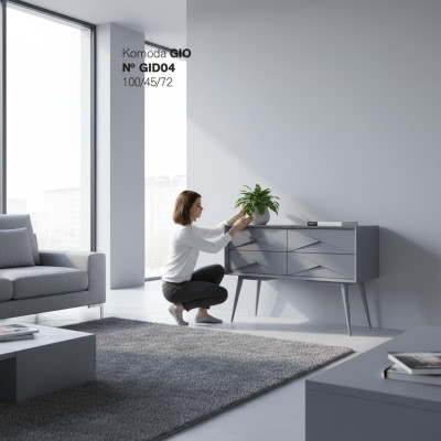Comò Armadio Madia Comò moderni in legno Comodini in legno grigio Mobili Nuovi