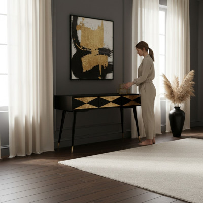 Lusso tavolino consolle tavolo consolle comodino tavolino in legno moderno design oro
