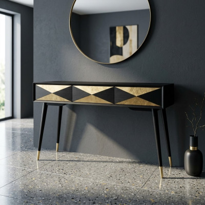 Lusso tavolino consolle tavolo consolle comodino tavolino in legno moderno design oro