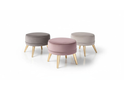 Pouf poggiapiedi Ottomana Pouf moderno di lusso in stoffa design soggiorno rosa rotondo
