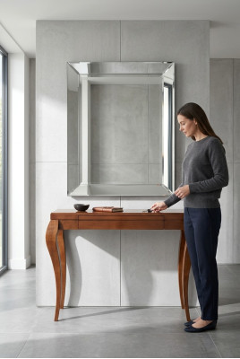 Tavolo da console marrone in legno nuovo