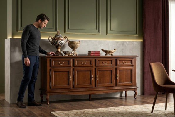 Sideboard, cassettiera, armadi, comodini, armadio in legno per salotto xxl sideboards marrone.
