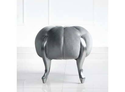 Sgabello di lusso Pouf Poliestere Soggiorno Sitz Tessuto Grigio Divano di lusso in velluto