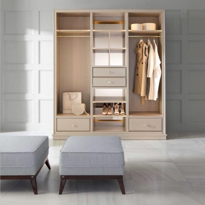 Pouf Poggiapiedi in poliestere Puff Soggiorno Sedile Tessuto Grigio Sitzermobili di lusso