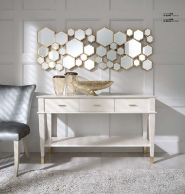 Tavolo da consolle Tavolo da toeletta Console Tavolo di lusso in legno Camera da letto Bianco Moderno