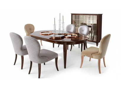 Tavolo da pranzo moderno in legno con sedie per la sala da pranzo