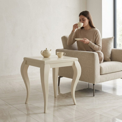 Tavolino da salotto Tavolino d'appoggio Tavoli Soggiorno Lusso Beige Moderno Tavolo Mobili Nuovi