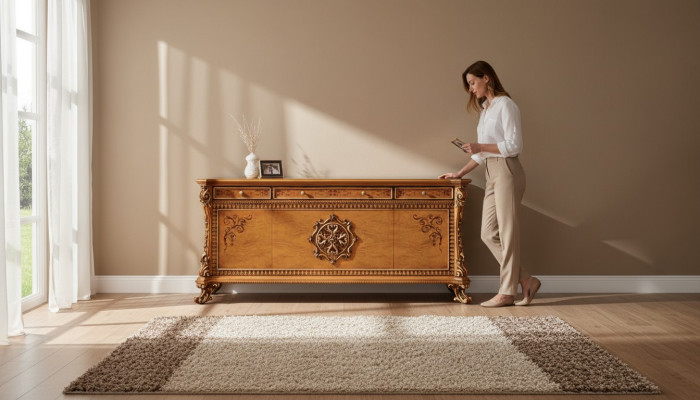 Comò di lusso xxl Sideboard Comodini in legno credenza Mobili Armadio Marrone