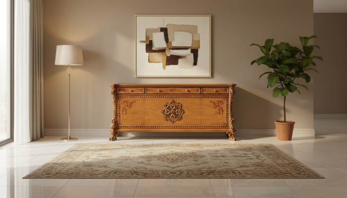 Comò di lusso xxl Sideboard Comodini in legno credenza Mobili Armadio Marrone