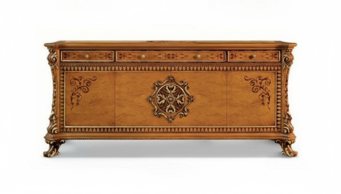 Comò di lusso xxl Sideboard Comodini in legno credenza Mobili Armadio Marrone