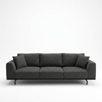 Divano a 4 posti 4 posti Sofa Moderno Grigio Design Tessuto Poliestere Nuovo