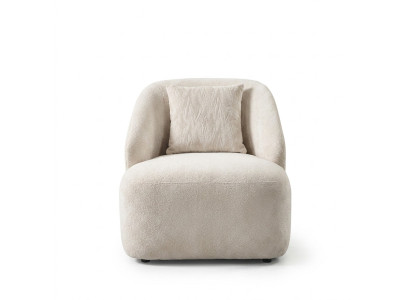 Poltrona Poltrona Moderna Tessuto Soggiorno Poliestere Bianco Design Seduta