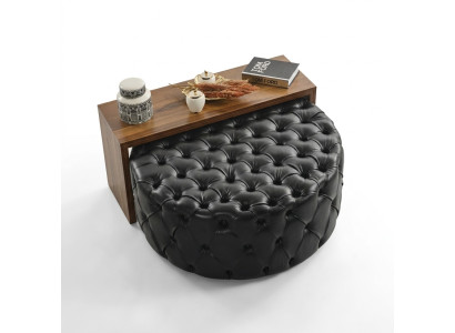 Tavolino da salotto Tavolo Tavolino da salotto Soggiorno Moderno Nero Ecopelle