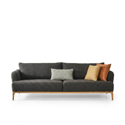 Divano a quattro posti 4 posti. Divani design moderno in stoffa di poliestere grigio, nuovo.