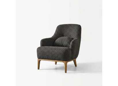 Poltrona poltrona moderna in tessuto poliestere grigio design seduta.