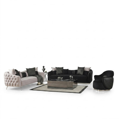 Divano set divano poltrona 431 posti in tessuto divani di lusso bianco nero