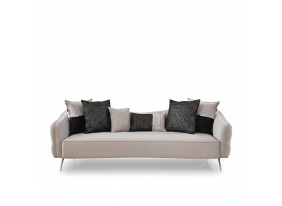 Divano Chesterfield a tre posti 3 posti Design moderno in tessuto bianco