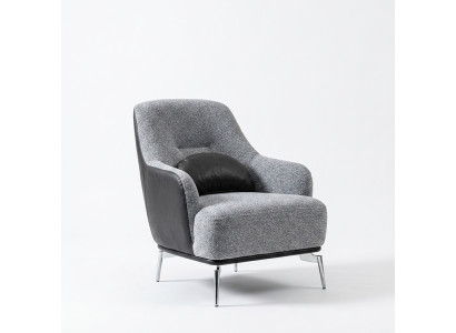 Poltrona moderna in tessuto poliestere grigio design per salotto