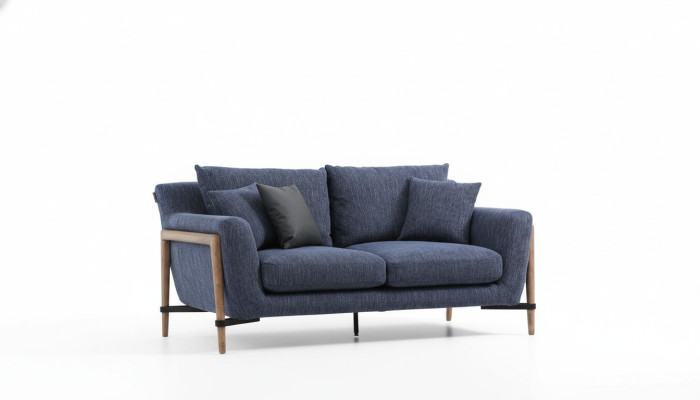 Divano a quattro posti 4 posti in tessuto moderno design soggiorno blu