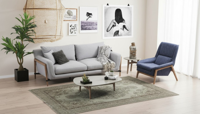 Divano 3 posti poltrona tre posti divano in stoffa design moderno grigio