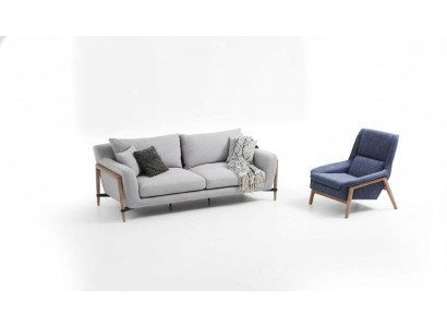 Divano 3 posti poltrona tre posti divano in stoffa design moderno grigio