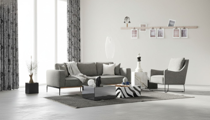 Divano 4 posti poltrona quattro posti divani in tessuto design moderno grigio