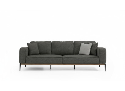 Divano a tre posti 3 posti in tessuto design moderno grigio per soggiorno