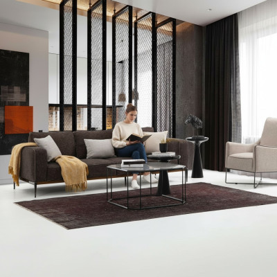 Sofà a due posti poltrona in tessuto grigio design moderno