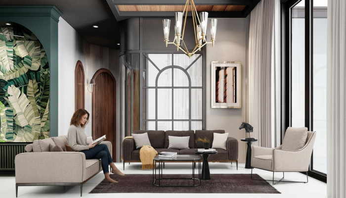 Sofà 2 posti divano Beige Set divani poltrone moderno