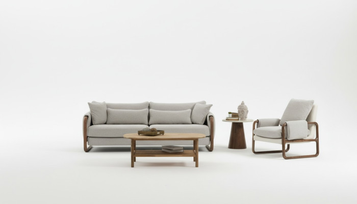 Set di divani 21 posti poltrona a due posti moderna in tessuto grigio design