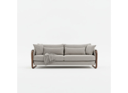 Divano 4 posti Moderno in stoffa grigia Design Sofà Nuovo per il soggiorno.