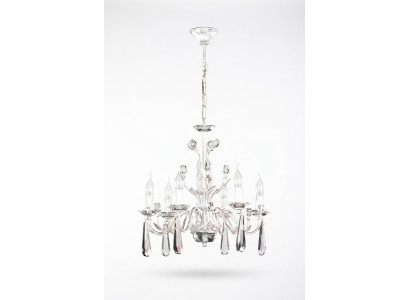 Grande lampadario da soffitto lampada da soggiorno luster a corona bianco candeliere in cristallo