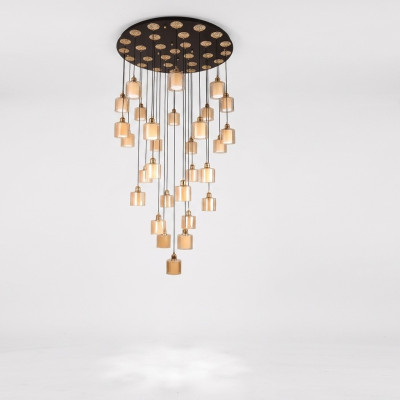 Lussuoso lampadario da soggiorno a soffitto lampadario lampada a soffitto lustrini oro