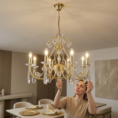 Lampada da soffitto di lusso lampadario lampadario lampadario lussso oro cristallo